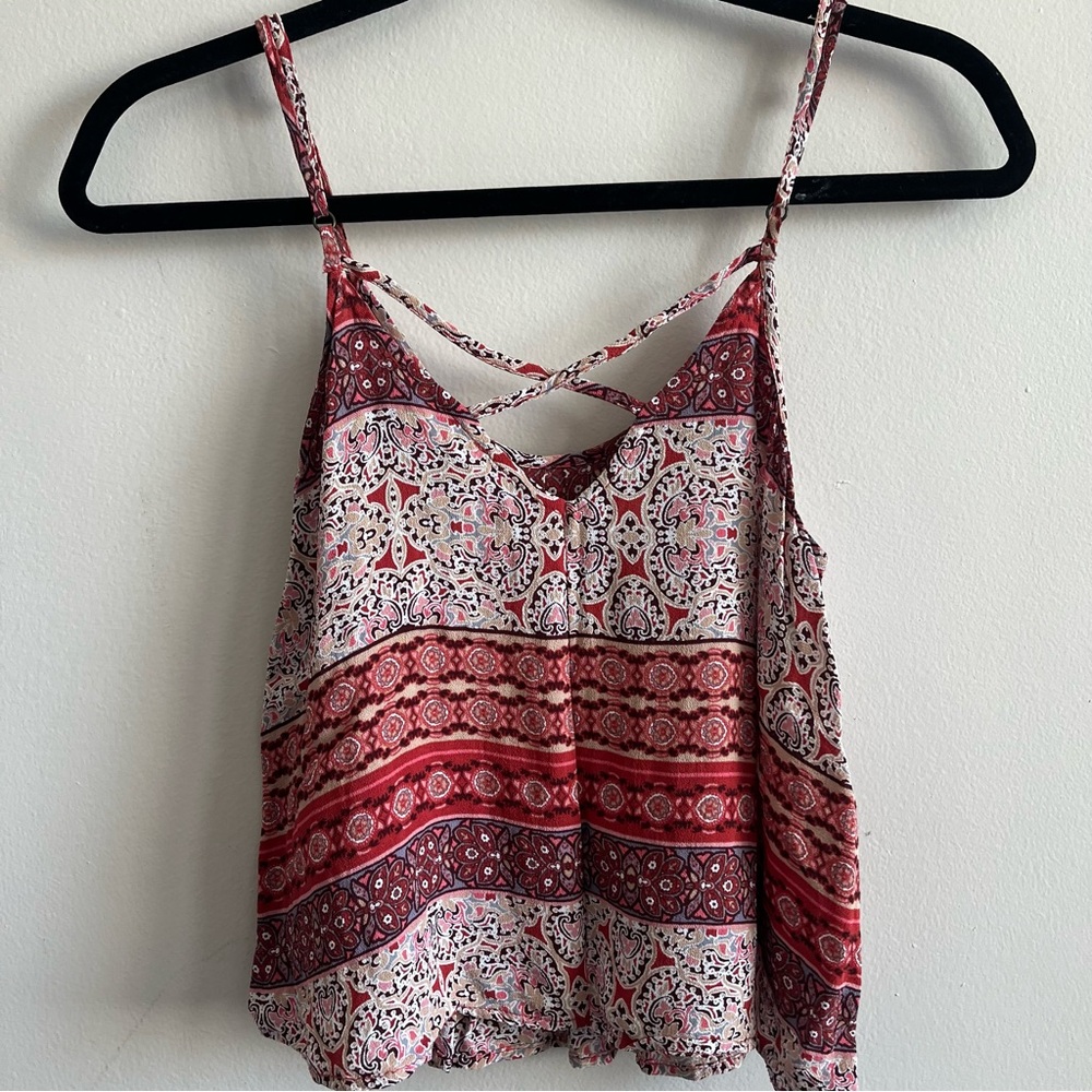 Boho Red Patterned Top - Picture 2 of 3